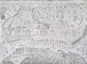 Plan de la ville de Constantinople, Turquie, c.1650